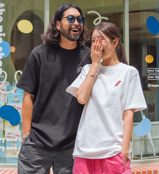 (S~6XL)<br>썸남썸녀 Ice cream Embroidery Short T shirts