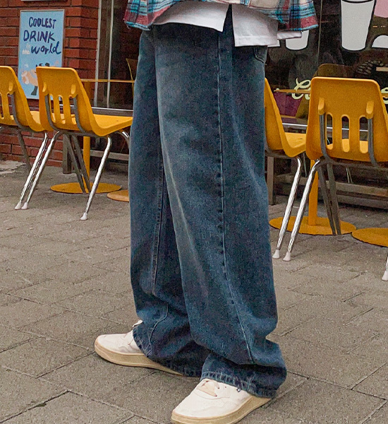 (S-3XL)<BR>도리야코 wide fit denim pants #01