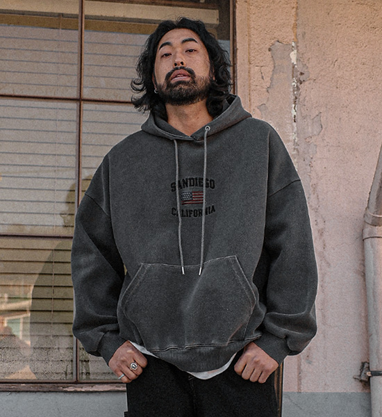 (XL-6XL)<BR>터니스버 pigment Hoodie <br><font color="#098a09"><B>Select length (Basic,Long+6cm)</B></font>