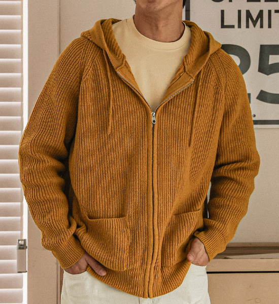 (XL-6XL)<br>바카리 Knitwear hooded zip-up S001