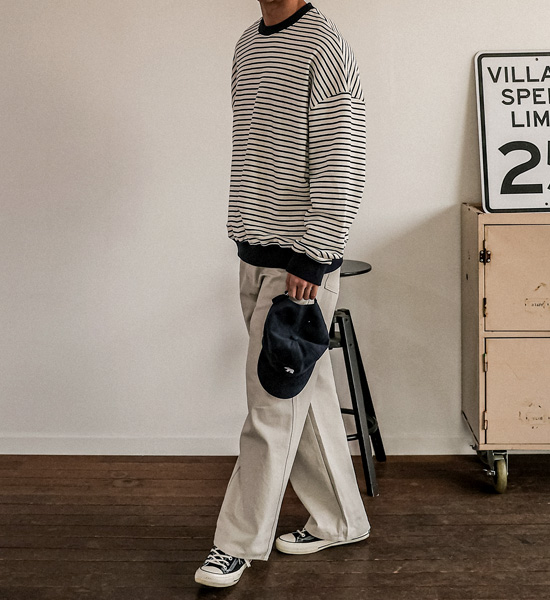 (XL-6XL)<BR>림콘 stripe man-to-man T