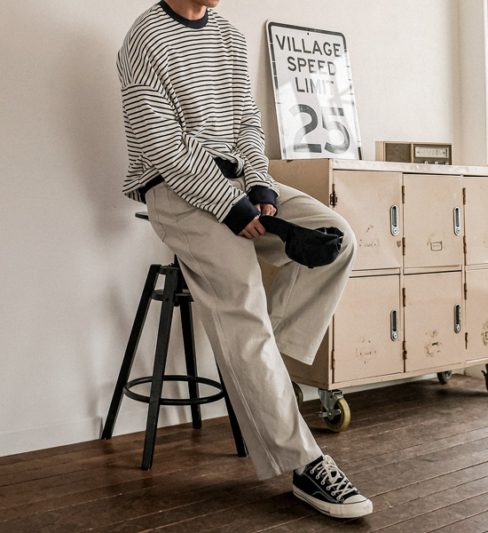 (XL-6XL)<BR>림콘 stripe man-to-man T