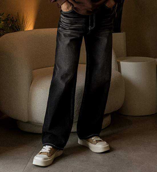 (S-3XL)<BR>모로티 Semi-wide fit denim pants #06