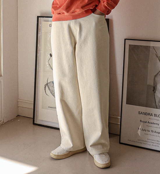 스므치 Semi-wide fit cotton pants