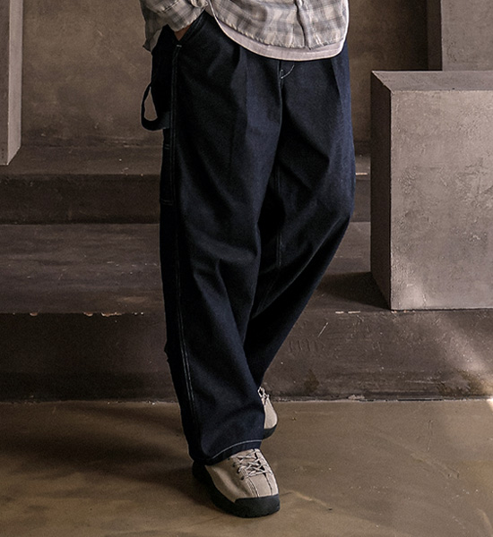 (L-5XL)<BR>보피티 Semi-wide fit Magic banding denim pants S111