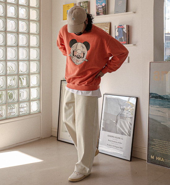 럭키미키 pigment man-to-man T