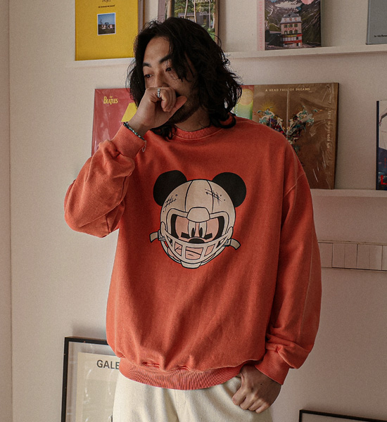 럭키미키 pigment man-to-man T