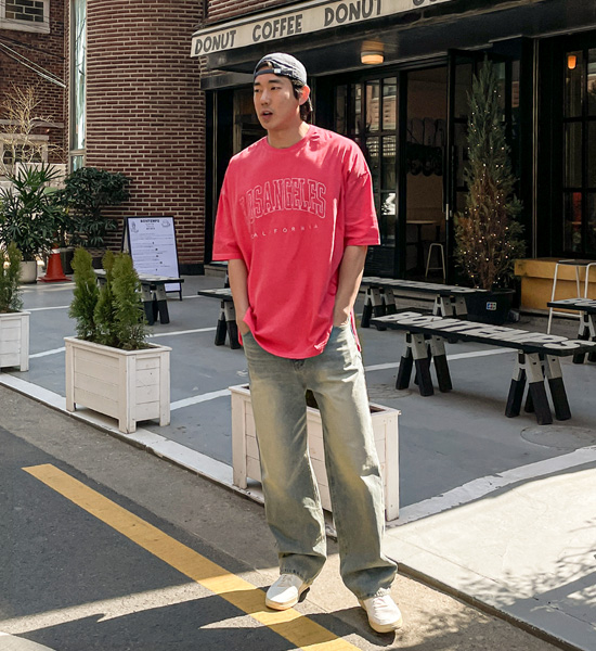 (XL-6XL)<BR>타빌린 pigment Short T shirts