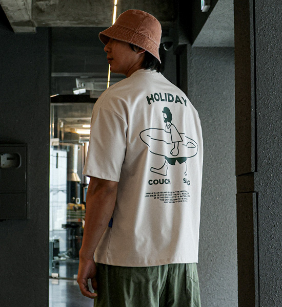 (L-5XL)<BR>카우치서핑 분또 Short T shirts