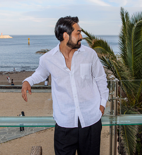 (L~4XL)<br>라도우 a linen shirt