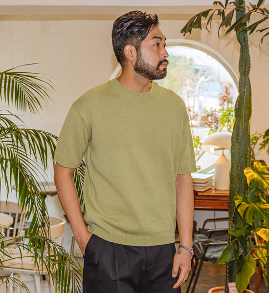 (L-5XL)<br>헤이미쉬 short-sleeved knitwear