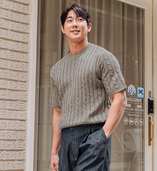 (L~4XL)<br>코이두 Twiddle short-sleeved knitwear