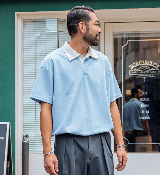 (XL-5XL)<BR>리시우드 short-sleeved collar T-shirt