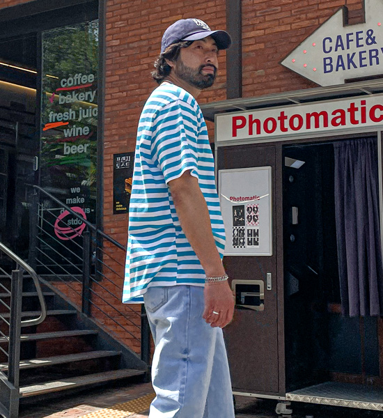 (XL-6XL)<br>쿠랑 stripe Short T shirts 617