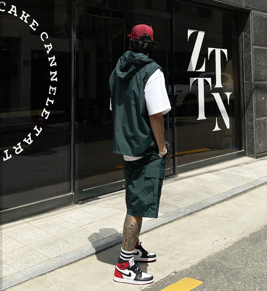 (L-4XL)<BR>사그란 Hooded Vest