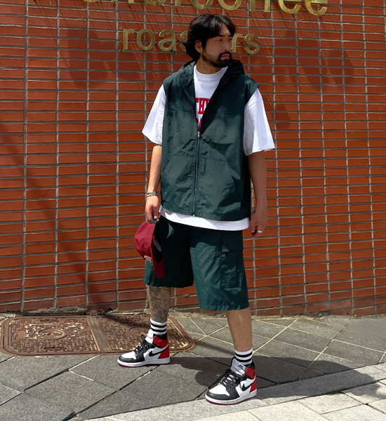 (L-4XL)<BR>사그란 Hooded Vest+다블라 cargo banding shorts