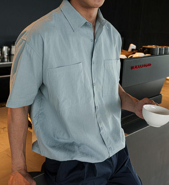 (XL-5XL)<br>히도라 linen short-sleeved shirt