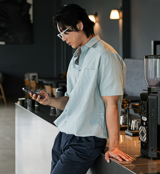 (XL-5XL)<br>히도라 linen short-sleeved shirt