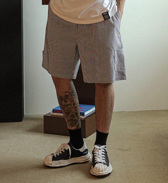 (L-5XL)<BR>람퓨 Stripe Banding Shorts