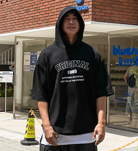 (XL-4XL)<br>엘로디 hooded short-sleeved shirt