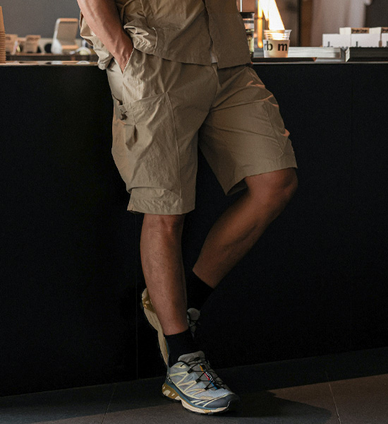(L-4XL)<BR>비얀 nylon cargo banding shorts
