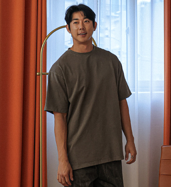 (XL-6XL)<br>자타파드 pigment Short T shirts