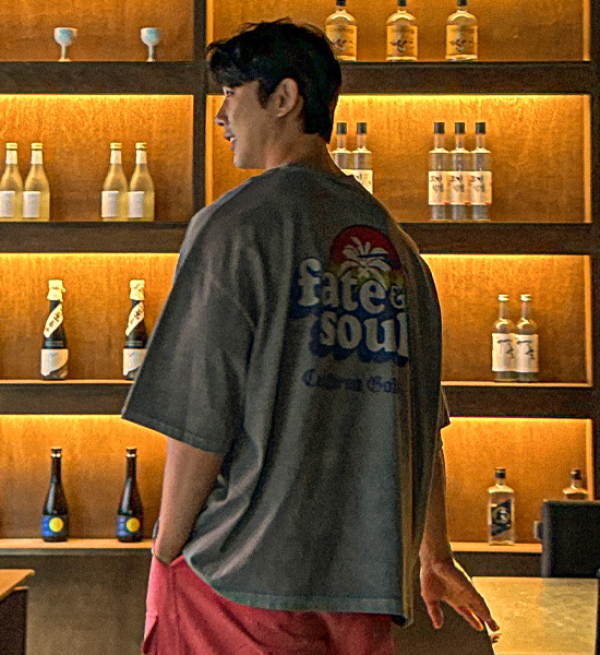 (XL-6XL)<BR>카키두니 pigment Short T shirts