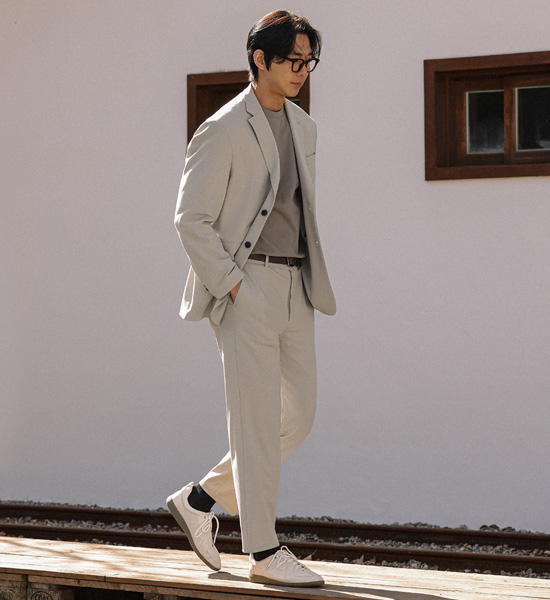 (M-6XL)<BR>메이도프 Jacket+나이브스 Back banding Slacks <br><font color="#098a09"><B>Select length (Basic,Long+10cm)</B></font>