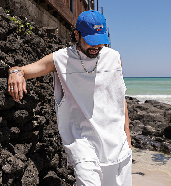 (XL-6XL)<BR>손크드 Sleeveless shirts