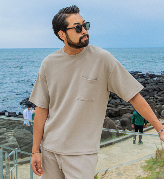 (L-5XL)<br>에블라 pocket short-sleeved T-shirt