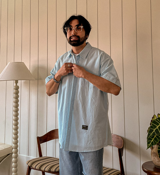 (L~5XL)<br>독보적인 patternless short-sleeved shirt