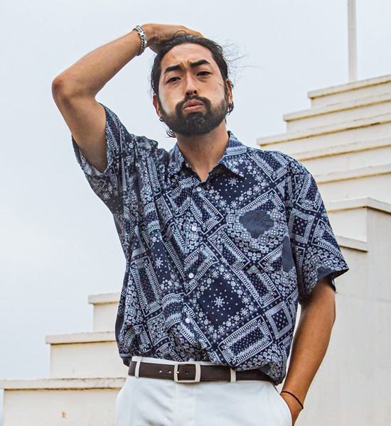(L~5XL)<br>스투이 Paisley short-sleeved shirt