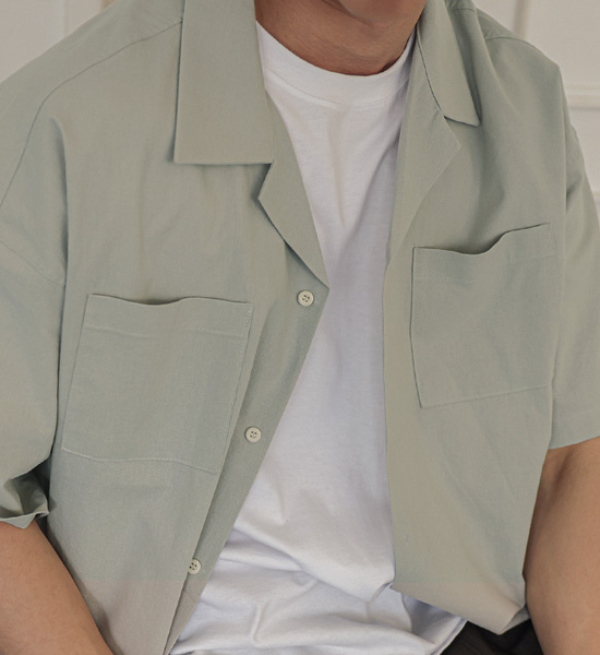 (XL-6XL)<br>오포치노 linen short-sleeved shirt