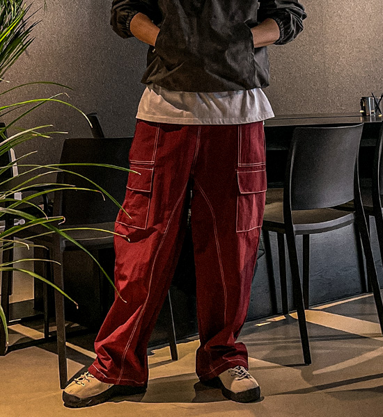 (XL-6XL)<BR>카소타 Semi-wide fit cargo-banding pants