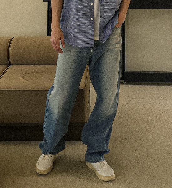 (S-3XL)<br>퍼루핀 standard fit denim pants #09