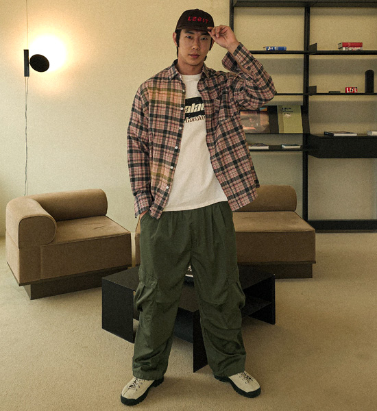 제프리 checkered shirt