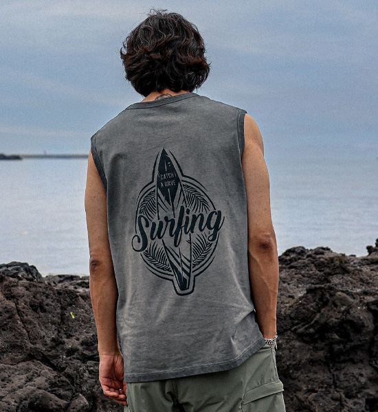 무킨퍼 pigment Sleeveless shirts