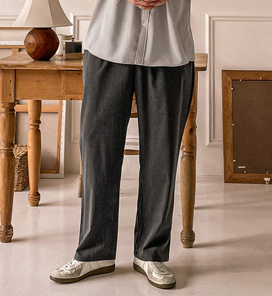 (L-5XL)<BR>미도릭 standard fit Banding Slacks 67