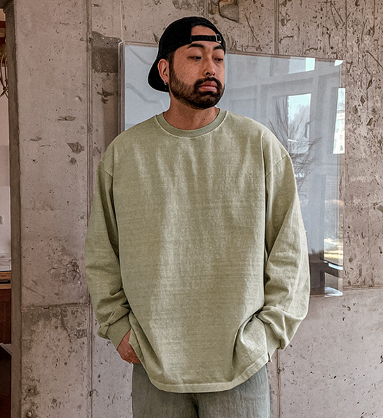 (XL-4XL)<BR>나프니 pigment a long-sleeved t-shirt