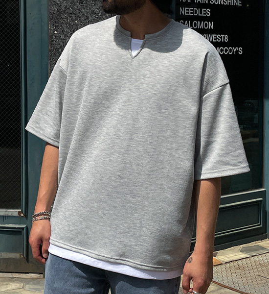 (XL-6XL)<BR>반드라 layered Short T shirts