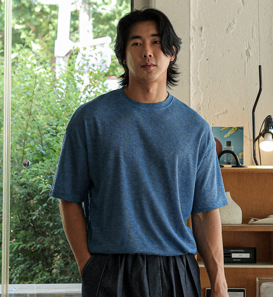 (L-5XL)<BR>타즈하 린넨반팔티