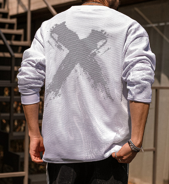 하이로니 Mesh Layered a long-sleeved t-shirt