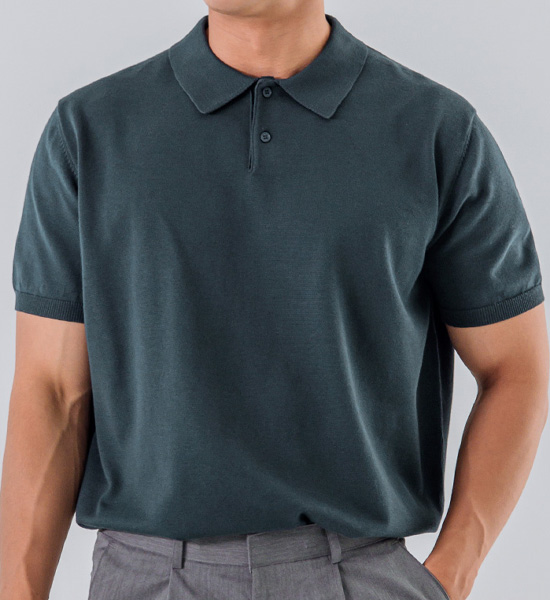 (L~5XL)<br>쿠카디 short-sleeved collar knitwear