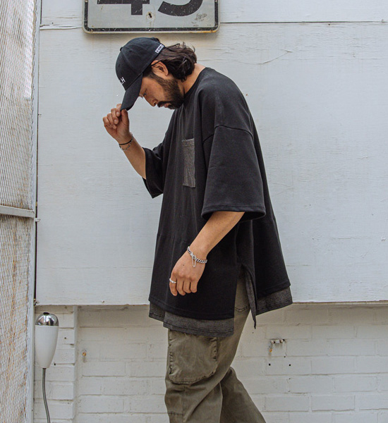 (XL~6XL)<br>니오브라 데님레이어드 Short T shirts T230
