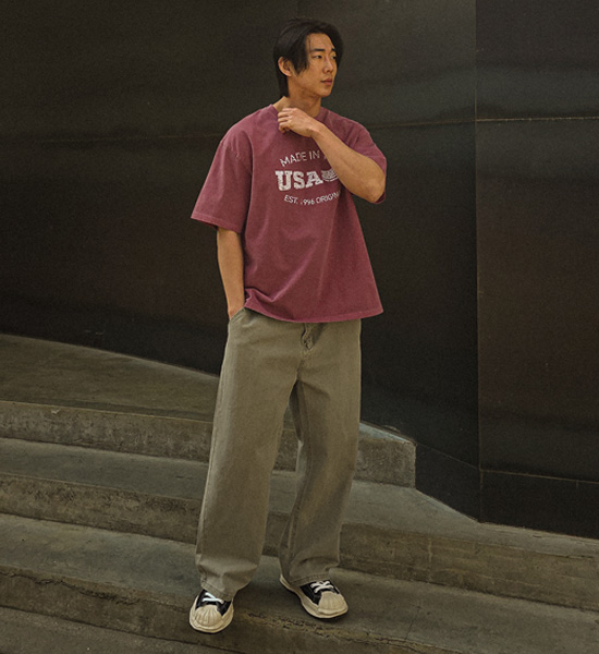 (M-5XL)<BR>모라이즈 pigment Short T shirts