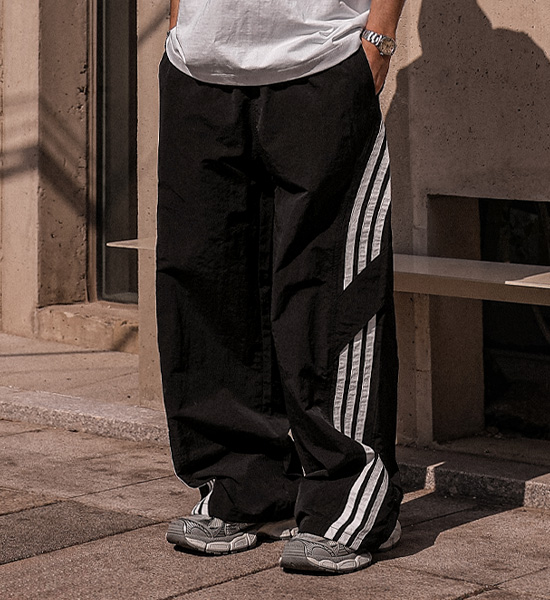 로플레 wide fit nylon banding pants