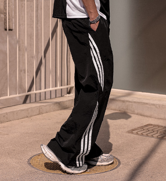 로플레 wide fit nylon banding pants