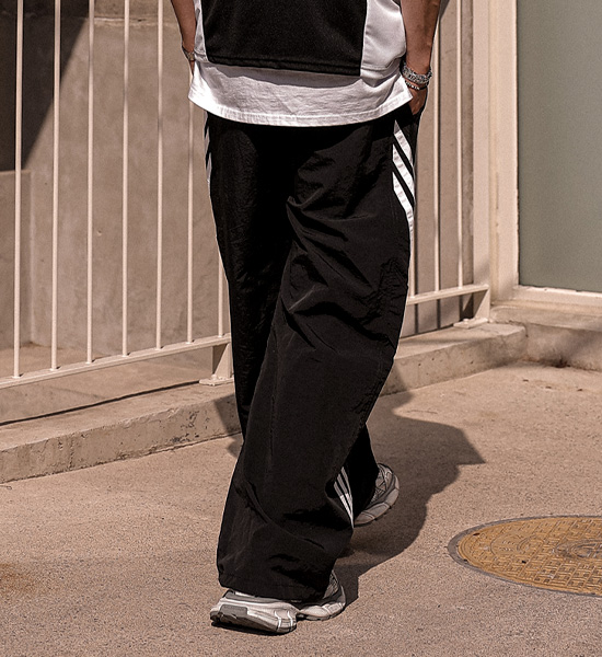 로플레 wide fit nylon banding pants