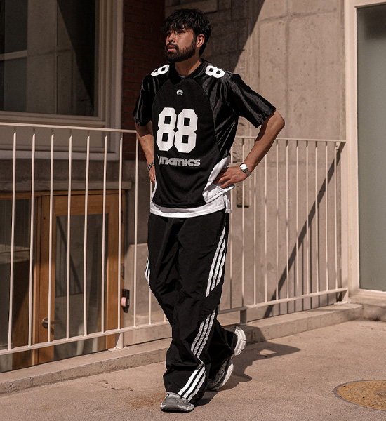 로플레 wide fit nylon banding pants