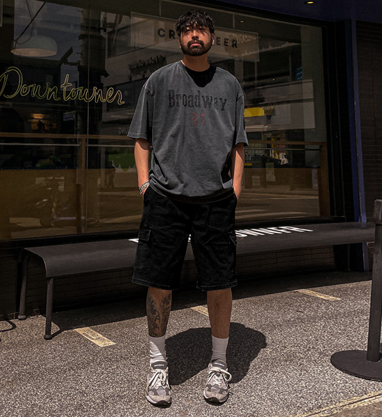 (XL-6XL)<BR>타바오트 Cargo denim Banding Shorts